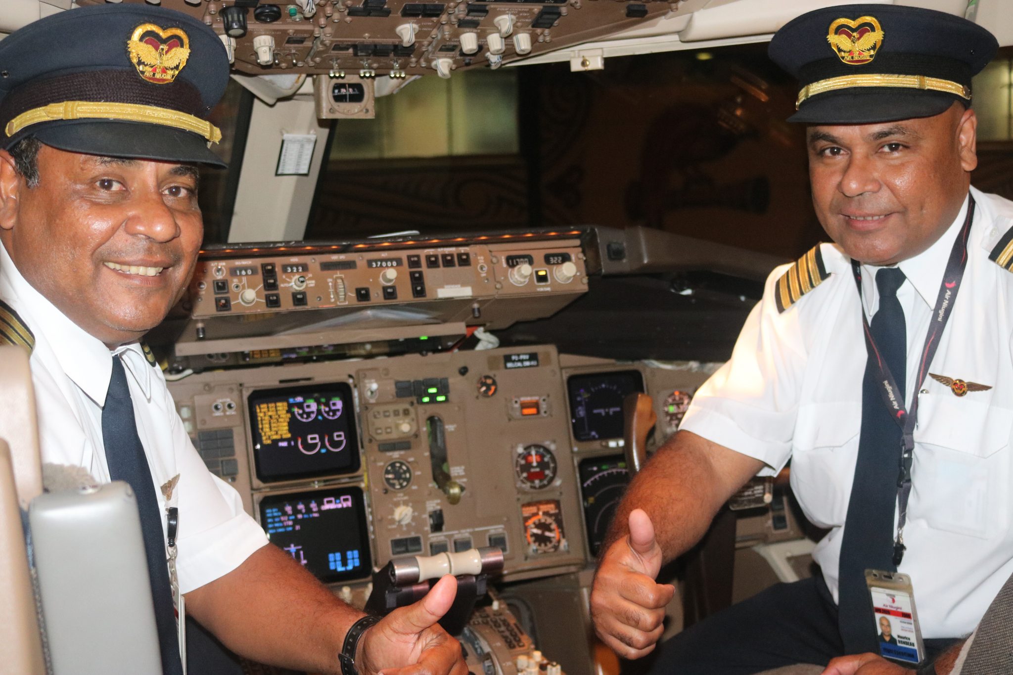 Air Niugini sibling Pilots flying together