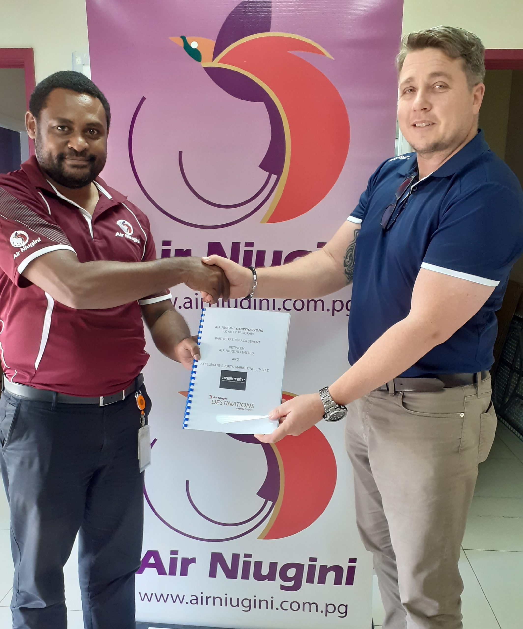 AIR NIUGINI DESTINATIONS WELCOMES BACK  AXELLERATE SPORTS AS PARTNER