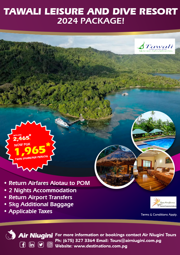 PXT1353 TAWALI RESORT PACKAGE EDM - Air Niugini