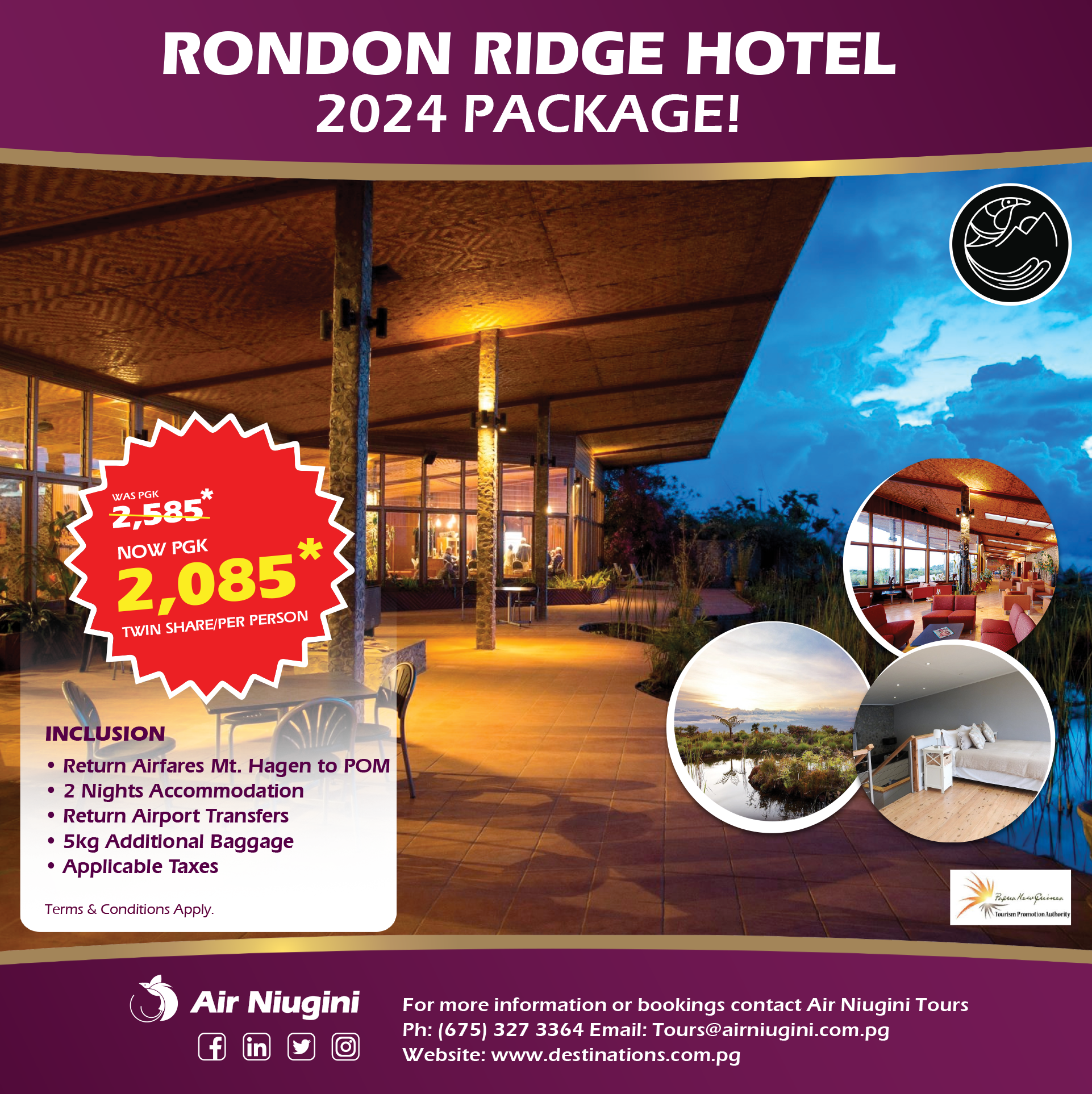 PXT1382 RONDON RIDGE PACKAGE FB 1926 x - Air Niugini